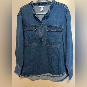 H&M women’s Blue Denim Shirt, size medium